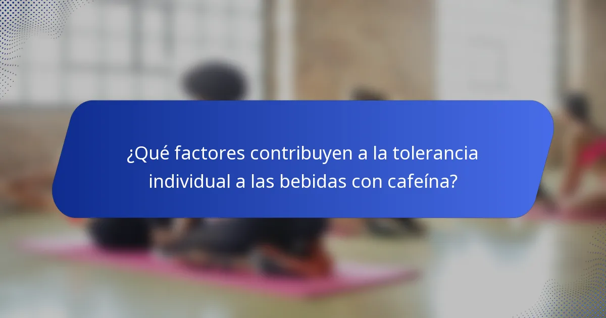 ¿Qué factores contribuyen a la tolerancia individual a las bebidas con cafeína?